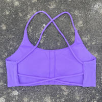 Sujetador De Yoga Para Mujer Color Sólido Suave Fitness Deportivo Con Four Strap Cross Back Y Padded Para Ejercicio En La Gimnasio - details 2