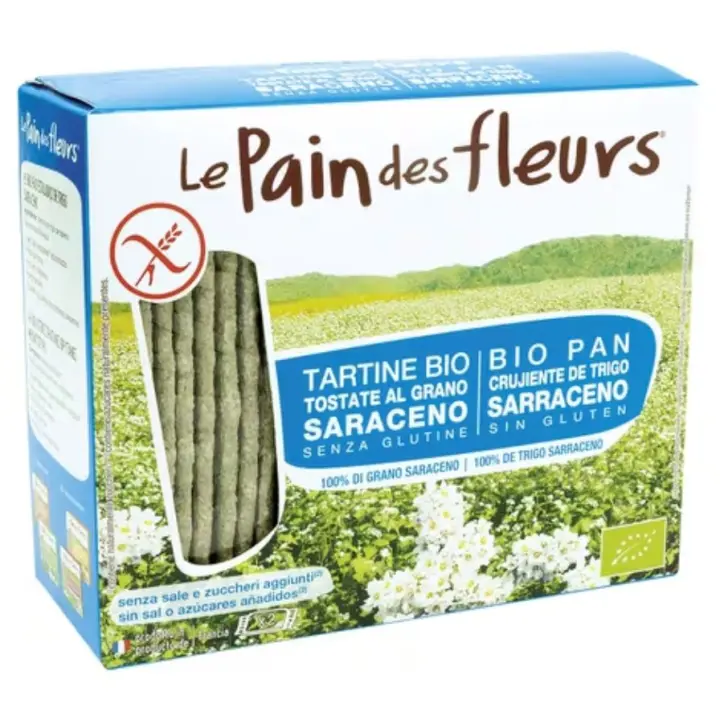 PACK 4 UDS. - Tostadas de Trigo Sarraceno Sin Sal Sin Gluten Bio Vegan 150g Le Pain Des Fleurs - 1