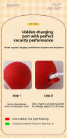 Juguete Interactivo Para Gatos Recargable Bola Brillante Con Cuerda Juguete De Pelota Saltarina Para Mascotas Material PC + Silicona Color Rojo - details 5