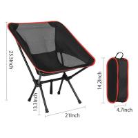 Silla de camping plegable Silla de Pesca ultra Ligera Silla de Playa compacta Silla plegable al Aire Libre Naranja - details 0