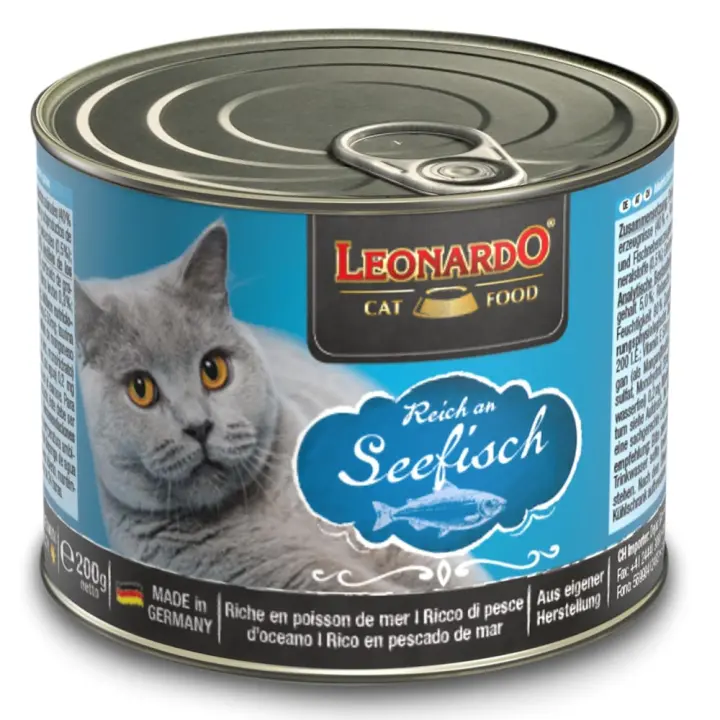 Leonardo Alimento húmedo completo para gatos en pack de 6latasx200gr con distintos ingredientes a elegir - Leonardo - 1
