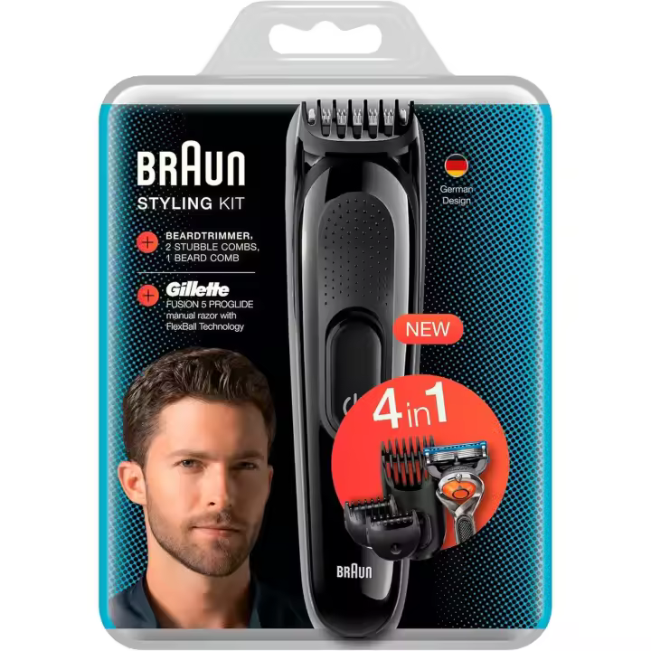 AFEITADORA INALAMBRICA BRAUN SERIE 3 SK3000 VIENE CON GILLETTE FUSION 5 PROGLIDE Y 3 PEINES NEGRO - 1