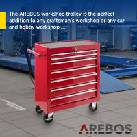 AREBOS Carro de Herramientas - Carro de Taller - 7 Cajones - 2 Ruedas Fijas y 2 Pivotantes con Freno - details 7