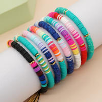 Pulsera Bohemia Colorida De Verano Heishi Para Playa Joyería De Moda Amuleto De Amistad Para Ella Hecho De Arcilla Sin Metal - details 1