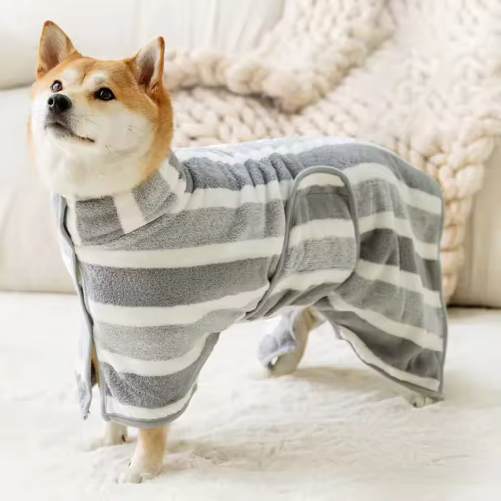 Toalla De Baño Para Perros Talla Grande Absorbente Y Secado Rápido Toalla De Cerdas De Coral Para Shiba Golden Después Del Baño - 1