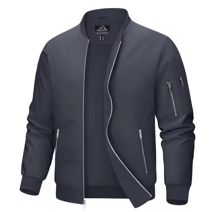 MAGCOMSEN Men's Bomber Jacket Lightweight Casual Spring Fall Full Zipper Windproof Jackets for Going out - 1