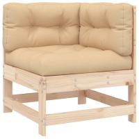 vidaXL Sofá esquinero con cojines madera maciza de pino Pino natural, Pino blanco, Pino gris Conjunto Terraza Muebles Jardín Exterior Juego de Muebles de jardín Mueble Jardín Exterior Muebles de Salon Exterior - details 5