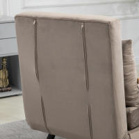 Sofá Cama con función de Cama, 63x73x81 cm, tapizado, moderno Estilo, Tecnológico, experiencia inteligente, con respaldo regulable en 5 posiciones, ahorra Espacio, resistente, aspecto aterciopelado, marron claro - details 3