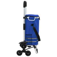 Carro de la compra vidaXL con ruedas y mango ajustable Azul 40 L - details 3