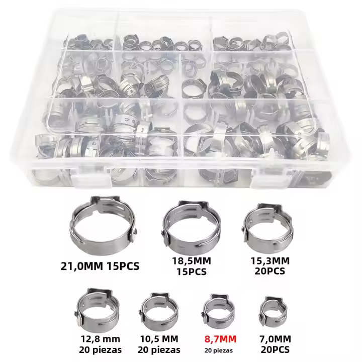 130pcs Aros De Torsión De Acero Inoxidable 304 Para Tubos De 5.8-21mm Sin Etapa Herramienta De Metal Para Sellado Y Artesanía - 1