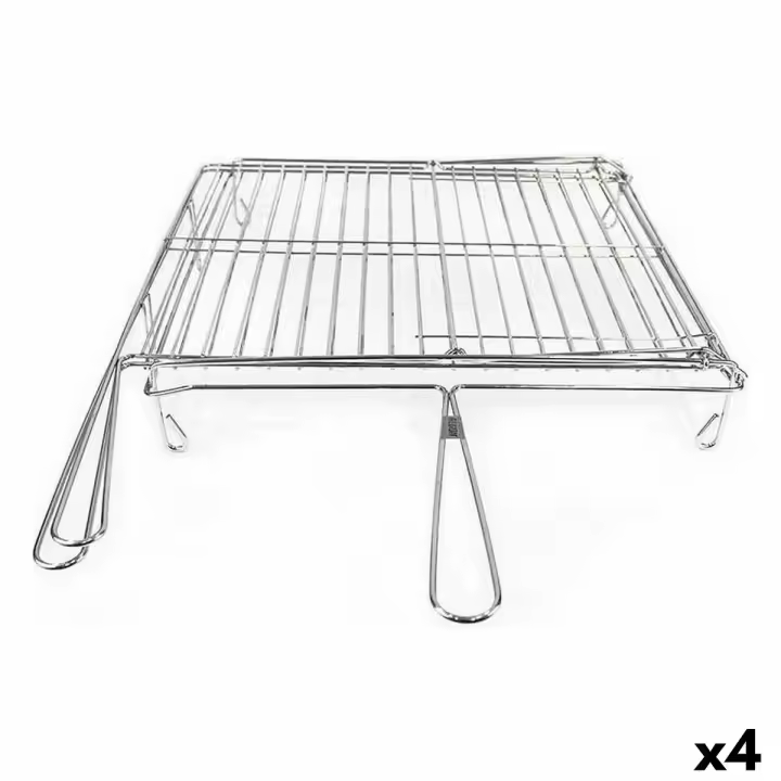 Parrilla Algon Cromado Giratorio 40 x 45 x 10 cm (4 Unidades) - 1