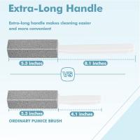 Cepillo De Inodoro Con Mango Largo Extra De Pumice Premium Eliminador De Manchas De Agua Dura Herramienta De Limpieza Para El Hogar - details 2