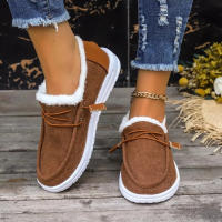Botas De Mujer Casuales De Algodón Para Invierno Con Plush Interior Y Plataforma Deportiva Moda Trabajo Botines De Tobillo - details 2