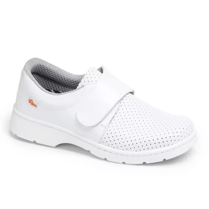 Zapato con cierre de velcro blanco perforado Dian 1805-LM - 1