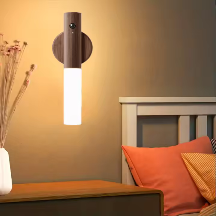 Luz Nocturna Sensor De Madera Sólida Recargable Portátil LED Para Interior Sensor De Movimiento Magnético Luz Nocturna Mano-Por-Hand - 1