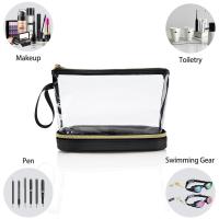 Bolsa de cosméticos transparente, multifuncional, de gran capacidad, de PVC, para guardar cosméticos, portátil, de viaje, con separación de ropa seca y húmeda. - details 3