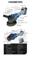 Kamolee M14 Mezcladora De Ángulo Inalámbrica 125MM/100MM 18500RPM 3 Velocidades Compatible Con Batería Makita 18V Herramienta De Corte Potente Para DIY - details 4