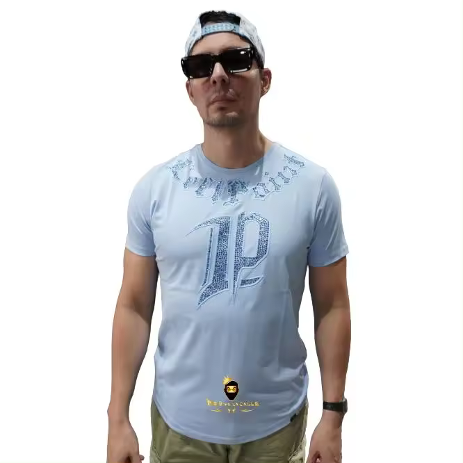 Camiseta Left Point Azul Pedrería Brillante LP - 1
