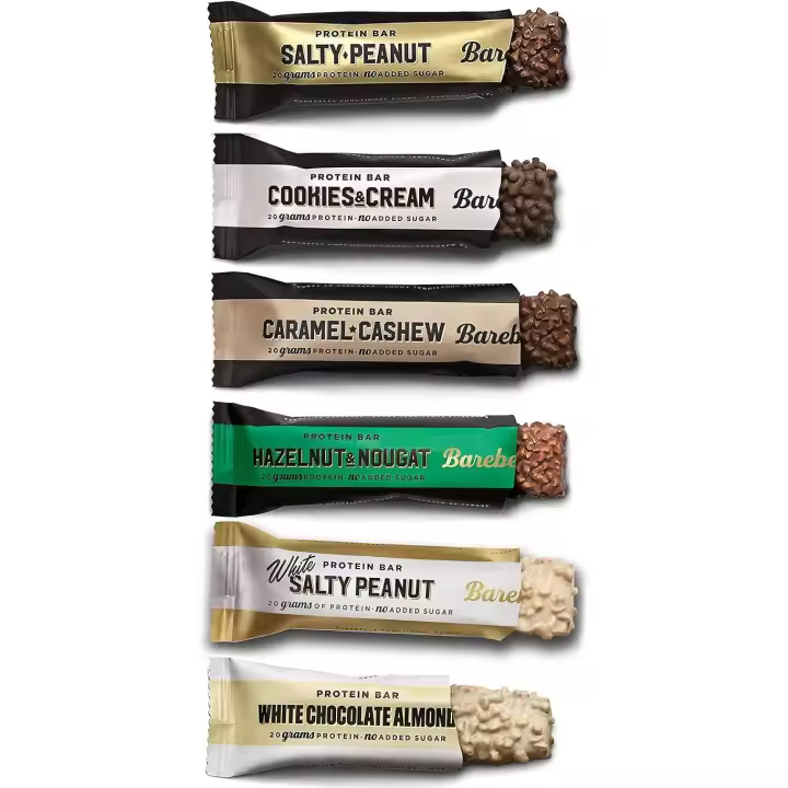 Barebells Protein Bar  - 12 barritas de 55 gramos, Sabores Variados - 1