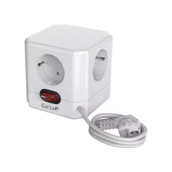 Garza Regleta Cubo con Interruptor - Diseño Especial y Compacto - Blanco - 1