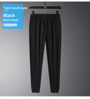Pantalones Casuales Para Hombre Verano 2025 Ice Silk Delgados Talla Grande Cintura Baja Secado Rápido Joggers De Pierna Ancha Hasta El Tobillo - details 13