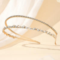 Nova Diadema De Cabello Con Rhinestone Dorado Para Fiesta De Cumpleaños Maquillaje Boda Accesorios Para Cabello Para Mujeres Regalo - details 1
