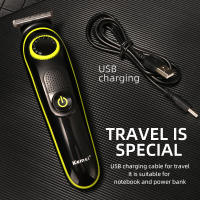 Afeitadora Eléctrica Kemei 5 En 1 Con Pantalla LCD Para Barba Larga Cepillo De Barba Recargable Por USB Máquina De Corte De Pelo Del Nariz Multifuncional - details 2