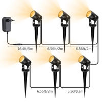 Luces De Paisaje LED 12W Bajo Voltaje Impermeables Para Jardín Camino Luz De Pared Árbol Bandera Spotlampara De Césped Con Transformador - details 4