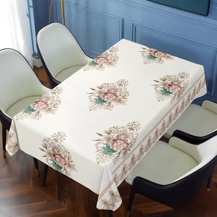 Nueva Telaraña De Mesa Estilo Chino Resistente Al Agua Y Aceite De PVC Con Bordado Largo Cubierta De Mesa Para Café - 1