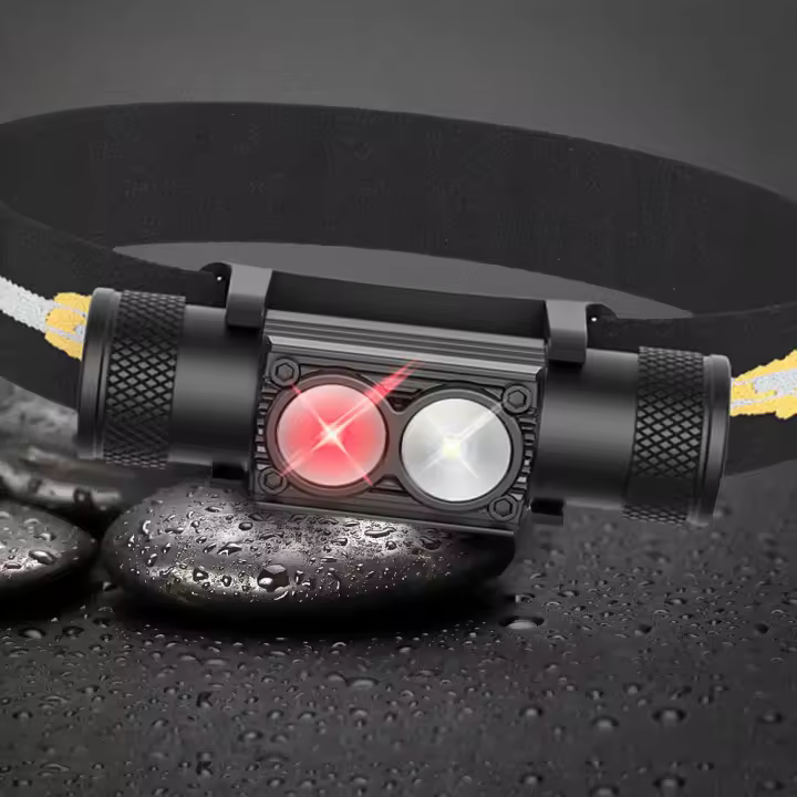 Linterna Frontal LED Mini De Alta Potencia Recargable USB Tipo-C Luz Blanca Roja Para Camping Cazalampara Tipo C Rechargeable High Power White Red Headlight Para Camping Y Caza - 1