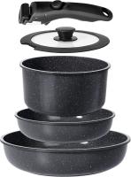 Juego de Ollas y Sartenes Cerámicas Antiadherente - Juego de Cocina with Mangos Desmontables, No Tóxico, Apto para Inducción, Horno y Lavavajas, 5 Piezas - details 0