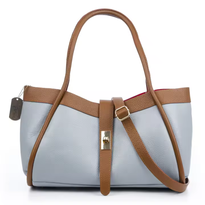 FIRENZE ARTEGIANI Beinette Bolso Tote Mujer. Piel auténtica Dollaro. Fabricado en Italia 33x18x18 Cm. - 1