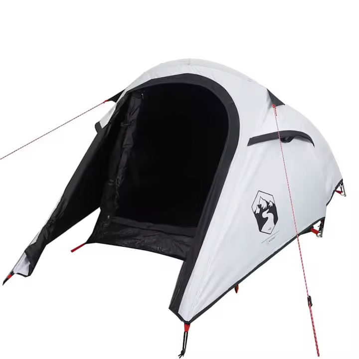 vidaXL Tienda campaña túnel 2 personas tela opaca impermeable blanco - 1