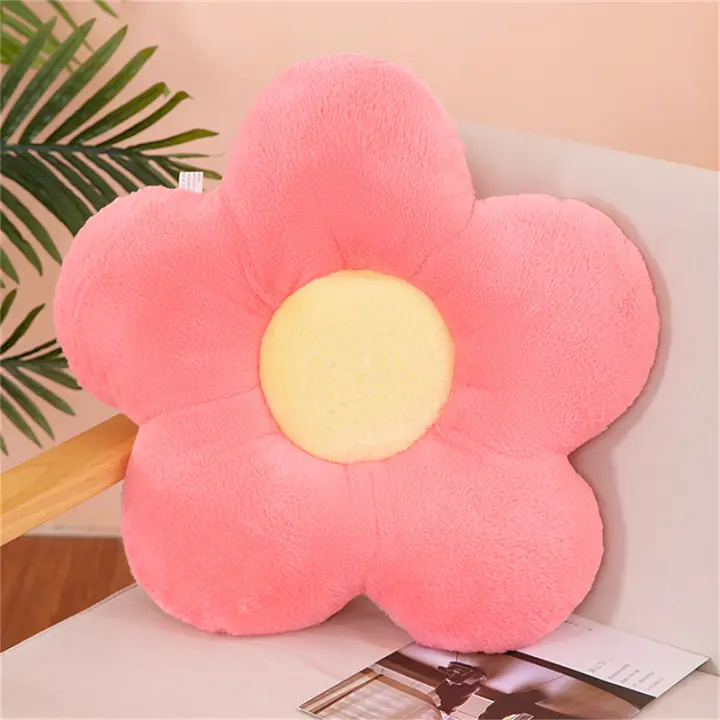 Cojín De Relleno De Plush 30cm En Forma De Flor Con Cinco Pétalos Decoración Girly Para Habitación De Niños Cojín De Silla Para Ventana Solar Moderno Y Lavable - 1