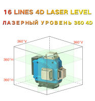 Nivel De Láser Honminda 16 Líneas 4D Auto-nivelado 360 Grados Horizontal Y Vertical Cruz Super Potente Nivel De Láser Verde - details 3