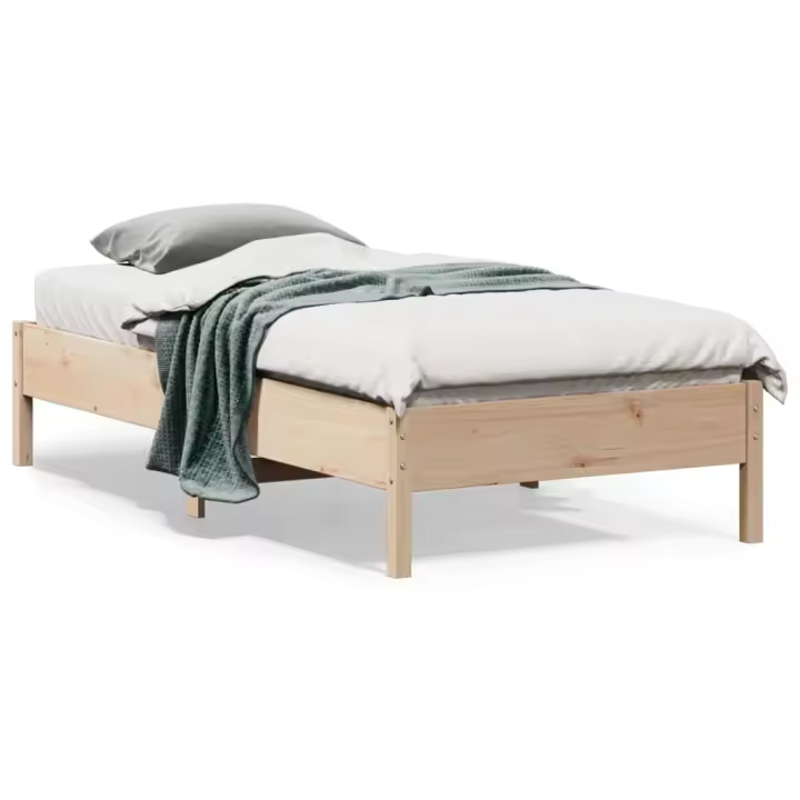 Estructura de cama sin colchón madera maciza pino 75x190 cm - 1
