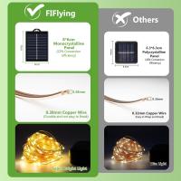 Guirnalda Luces Exterior Solar-3x10M 100 LED Guirnaldas Luces Solares Exterior IP65 Impermeable Blanco Cálido 8 Modos Solares LED Interior Jardin Terraza Bodas Fiesta Festivales [Clase de eficiencia energética G] - details 3