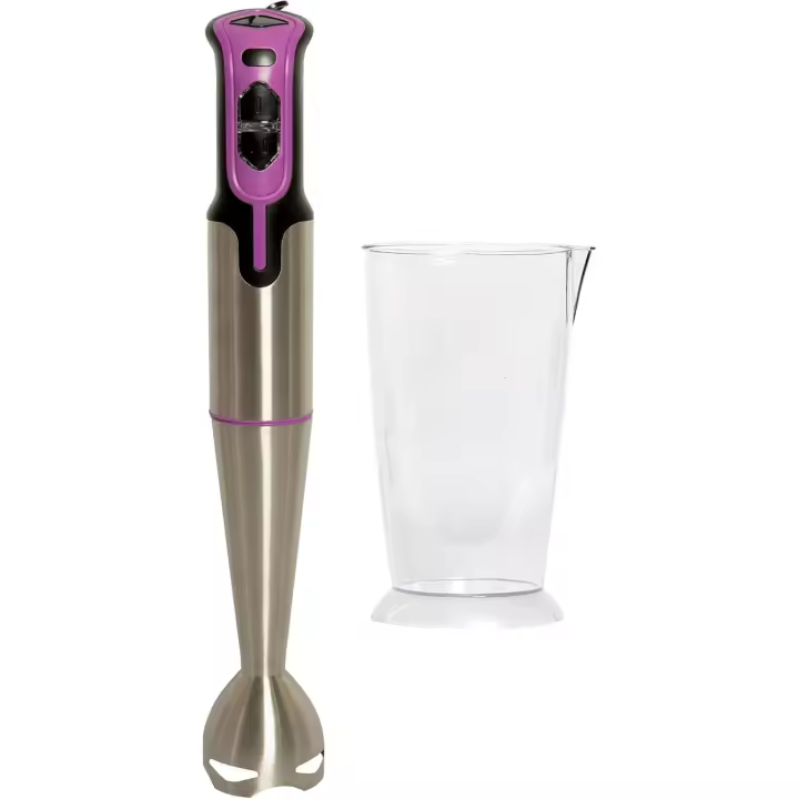 BATIDORA DE MANO 700W CON 2 VELOCIDADES, CUCHILLAS DE ACERO INOXIDABLE, BRAZO RESISTENTE Y VASO MEDIDOR 800ML. ELECCION PERFECTA PARA RESULTADOS EFICIENTES Y PRECISOS EN TODAS TUS RECETAS (MORADO) - 1