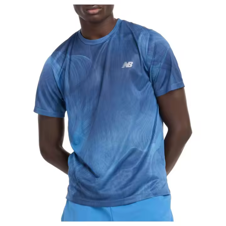 Camiseta de Manga Corta New Balance Athletics Printed para hombre en color azul - 1