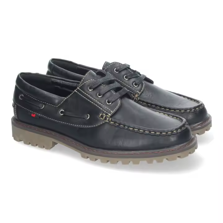 Mocasines elegantes planos para hombre color negro 8081 - 1