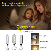 Luz De Lectura Ajustable Recargable USB Con Cuello De Garrafa 7 LEDs Luz Nocturna De Escritorio Para Lectura En La Noche Con Clip De Ganso - details 1