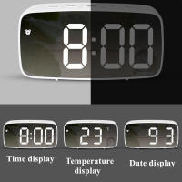 Acrylic/Mirror Digital Alarm Clock Voice Control (Powered By Battery) Table Clock Snooze Night Mode 12/24H Electronic LED Clocks - details 7