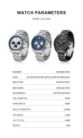 Reloj De Cuarzo Para Hombre CADISEN 2024 Reloj De Negocios De Lujo Con Cronógrafo Resistente Al Agua Material De Acero Inoxidable Cristal De Zafiro - details 1