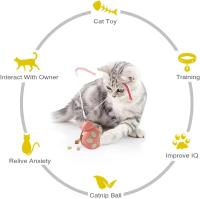 Juguete tambaleante, juguete interactivo de equilibrio para gatos, juguete con forma de escarabajo con juguete para gatos, juguete para gatos de interior, dispensador de bocadillos para que los gatitos hagan ejercicio y se aburran, alimentación de mascota - details 6