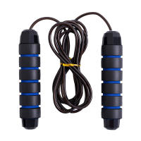 2 piezas de cuerda para saltar ajustable de 9.19 pies, cuerda para saltar de PP resistente y duradera con asas de espuma suave, adecuada para mujeres, hombres y niños para ejercicio cardiovascular (negro, rojo, verde, azul) - details 0