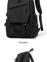 Mochila impermeable de poliéster para hombre, morral sencillo de 15 pulgadas, de Color sólido, a la moda, para ordenador de estudiante y pareja - details 26