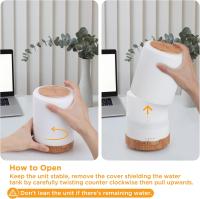 [300ml] Difusor Humidiffador Aromaterapia Difusor de Aroma con Temporizador Non-stop/1/3/6h, Humidificador Ultrasónico y Ultrasiolencioso con 7 Colores LED, Ultra Silencioso, Marron Dark - details 4