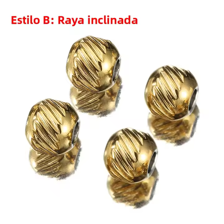 50pcs Cuentas De Acero Inoxidable Con Ribete Tubo Espaciador Para Fabricación De Joyas DIY Color Oro Y Acero Tamaño 4mm 6mm - 1