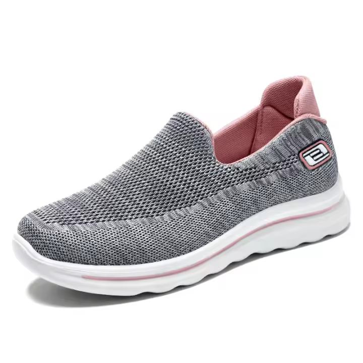 Zapatos De Deporte Casual Para Mujer Verano 2025 Ultra Ligeros Y Comodables Suela De Goma Transpirables Mesh Zapatos Planos Sin Talla - 1