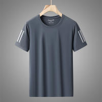 Camiseta De Hombre De Seda De Hielo Alta Calidad Transpirable Para Verano Con Mangas Cortas Absorbedora De Sudor Rápida Secado Ideal Para Running - details 10